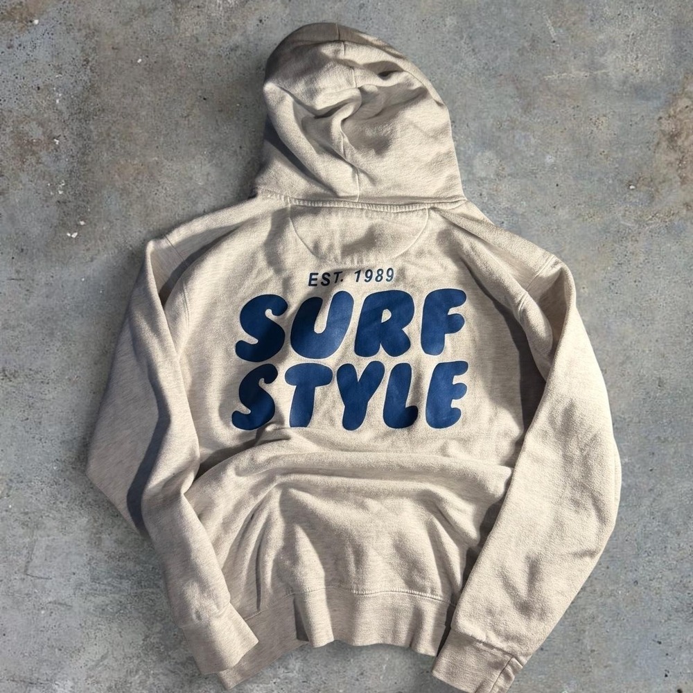 Surf Style‎ EST. 1989 White Graphic Hoodie Size M